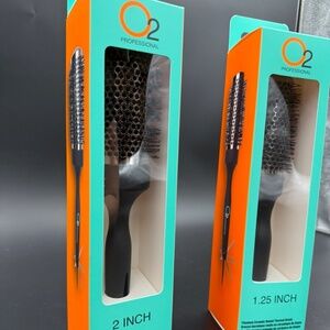 O2 Round Hair Brush Set – 2” + 1.25” – Professional Blow Dry Styling
